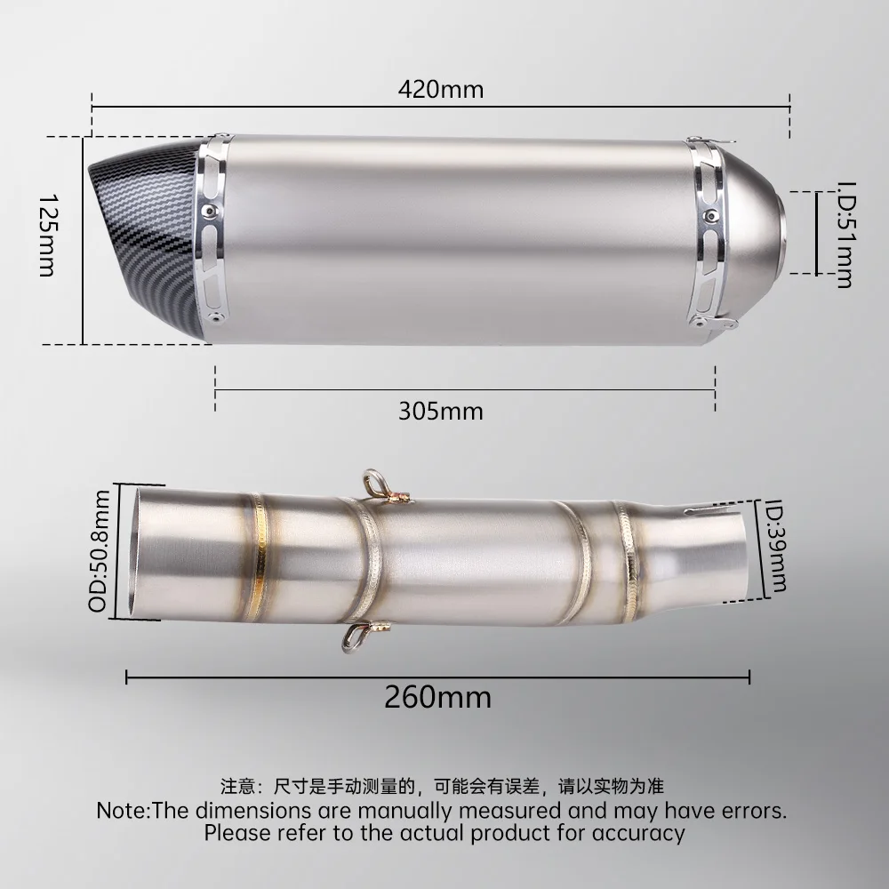 

For Honda CBR300 2015-2017 R77 Modified Exhaust Mid Section Manifold Slip-On System