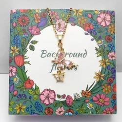 (Titanium Steel) Light Luxury, Gorgeous Full Zircon Pearl Butterfly Necklace, Versatile Clavicle Chain for Women