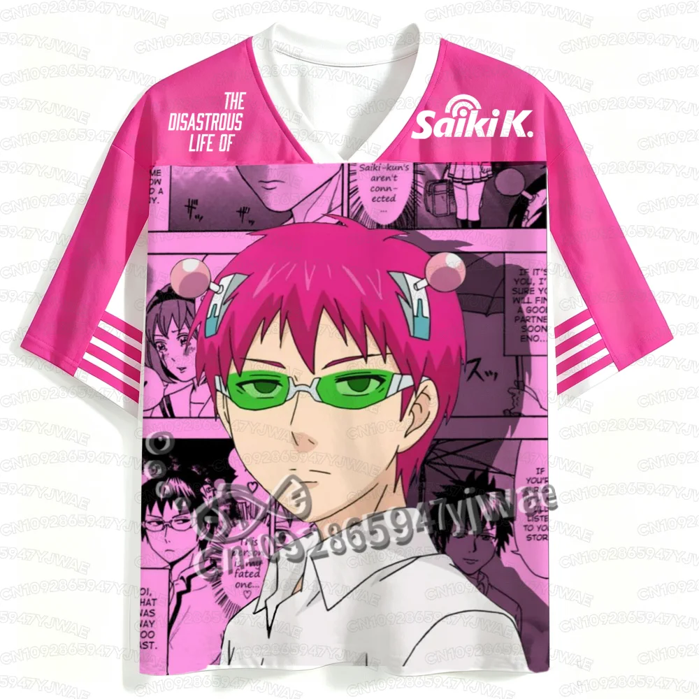 2026 Neues Sommer-Saiki-Trikot, heißes Anime-Fan-Trikot für Damen und Herren, Fußballshirt, Sport-T-Shirt mit kurzen Ärmeln, lässiges Paar-T-Shirt, Oberteile – Detail 6