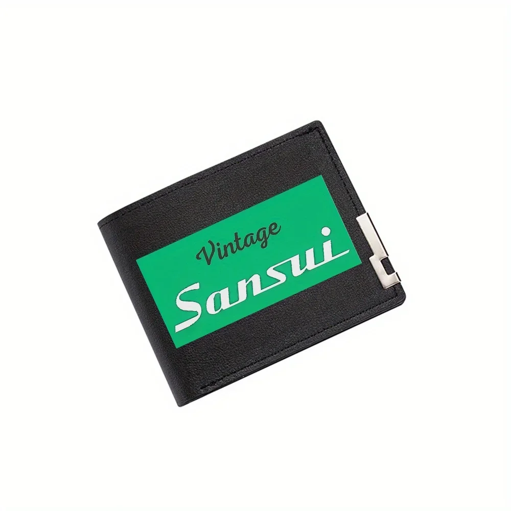 

Vintage Sansui logo on green background Men's Wallet Printing Design Simple Modern Stylish Business Father's Boyfriend's Christm