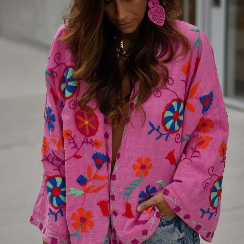 Estilo casero nueva moda temperamento ropa de mujer cárdigan bordado chaqueta espacial exquisita Simple tendencia Casual Retro