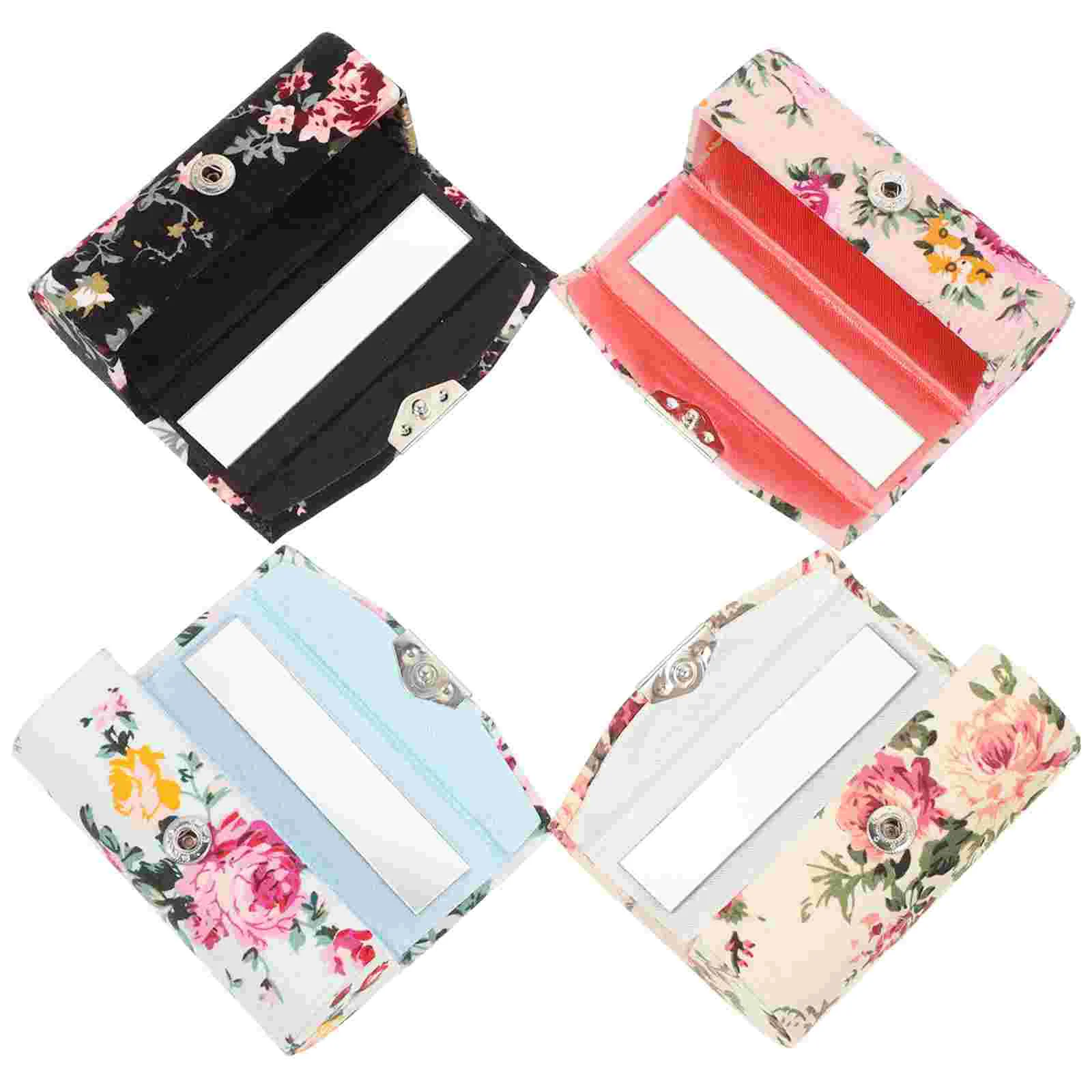 

Floral Purses for Women Lipstick Carry Mirror Flip Storage Box Holder Travel Tint