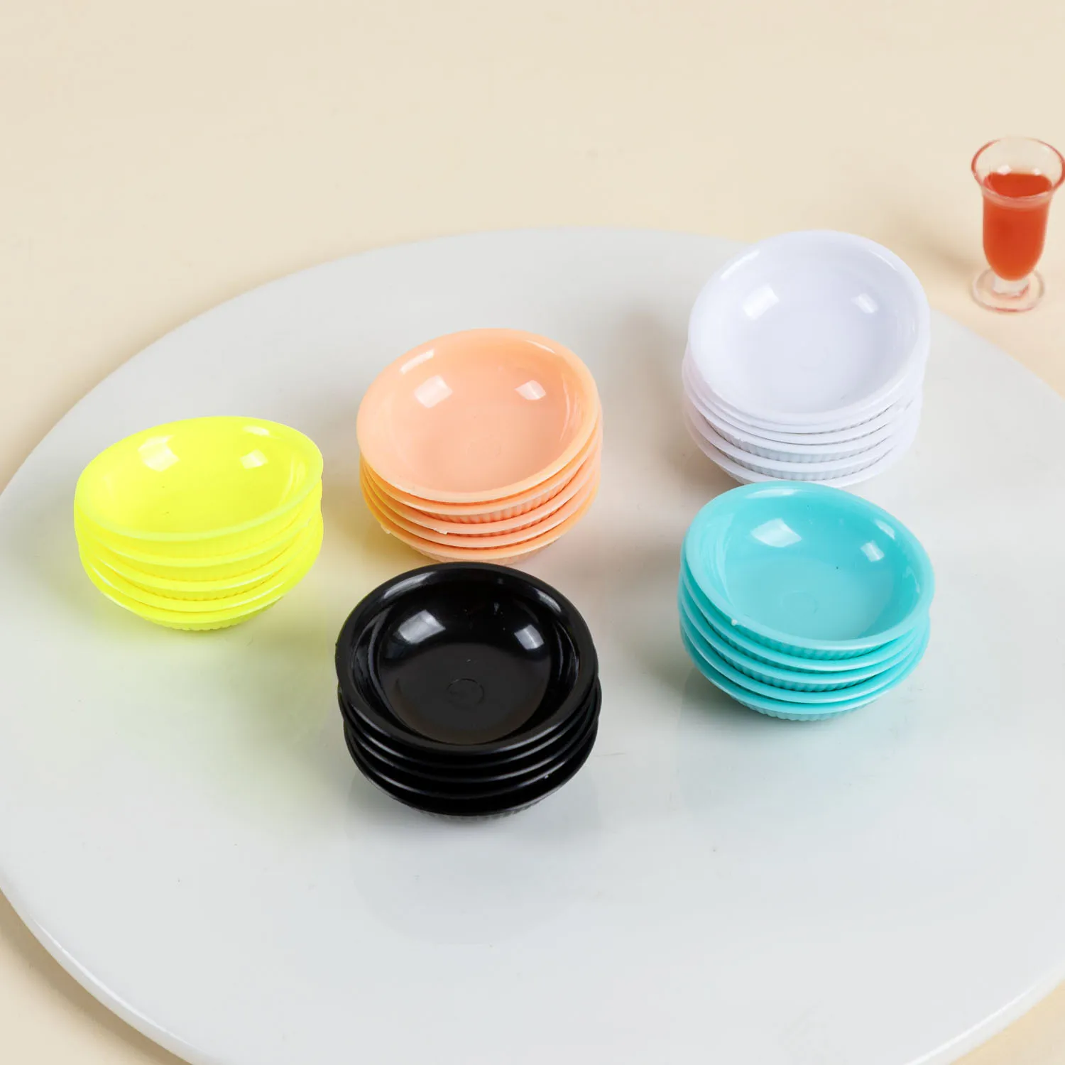 

5pcs Mini Plates Bowl Plate Model Colorful Dish Bowl Set Miniature DIY Dollhouse Kitchen Utensils Desktop Decor Decoration