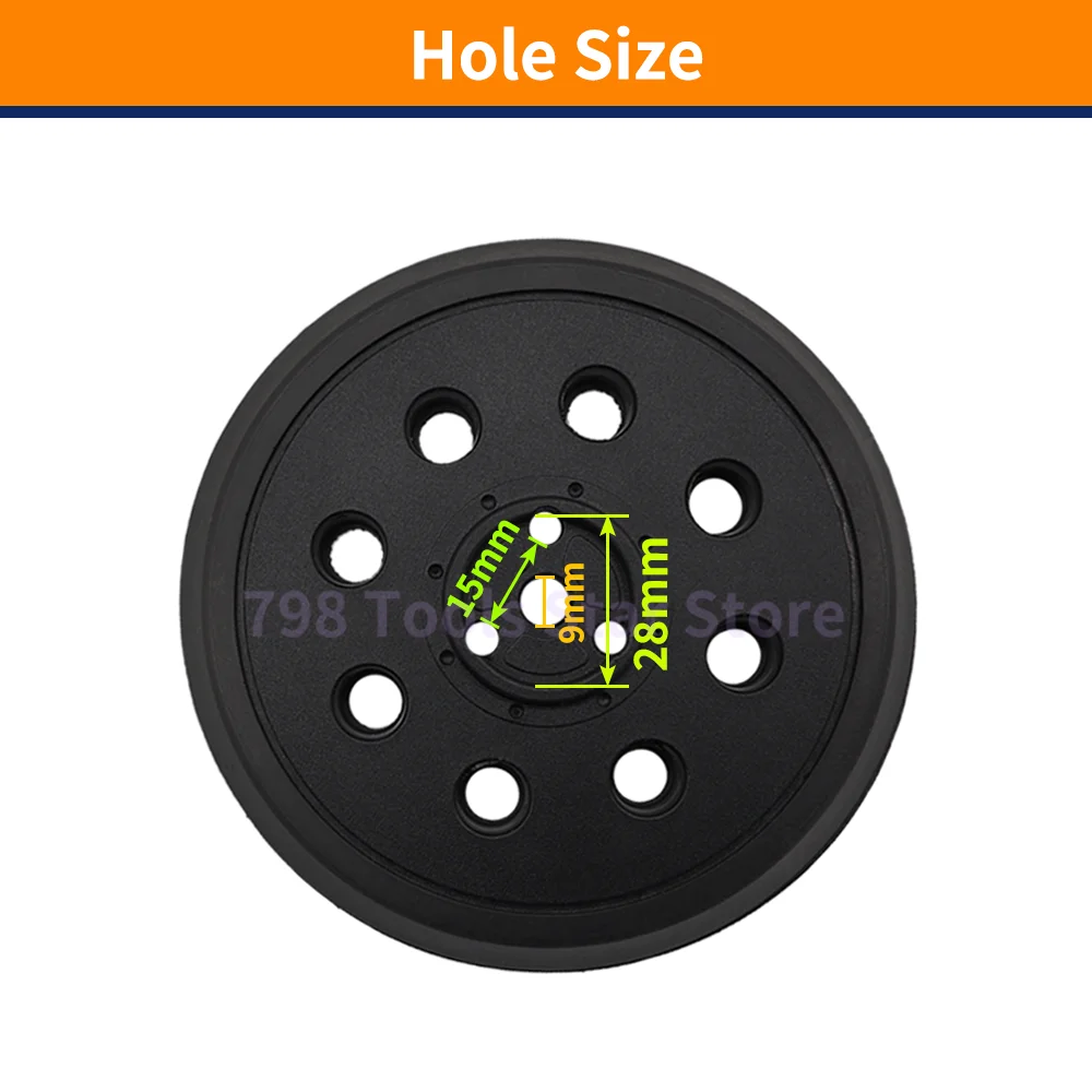1PC 5 Inch 8 Hole Hook & Loop Sanding Pad Compatible with Bosch 1295DP 1295D 1295DH Backing Sanding Pad for Sander Polishing