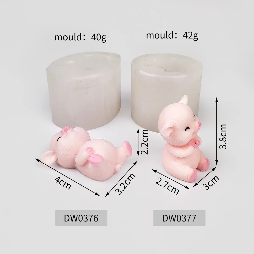 PRZY Mould Silicone Mini Piggy Baby Molds Piglet Mold 3D Soap Molds Handmade Fondant Soap Clay Resin Candle Mould