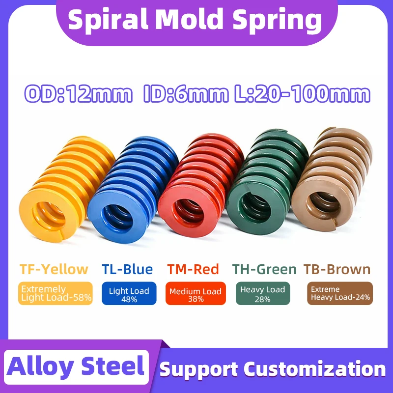 

Creamily 1PCS New Mould Die Spring Spiral Stamping Compression Die Springs For Printer Parts Spring OD12mm ID6mm L20-100mm