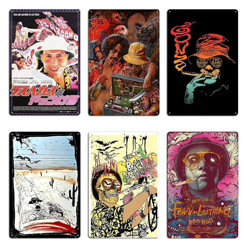 Винтажный стиль Arts Fear And Loathing In Las Vegas Like To Try Again Металлические настенные пластины Пользовательский настенный декор Оловянная вывеска Плакат