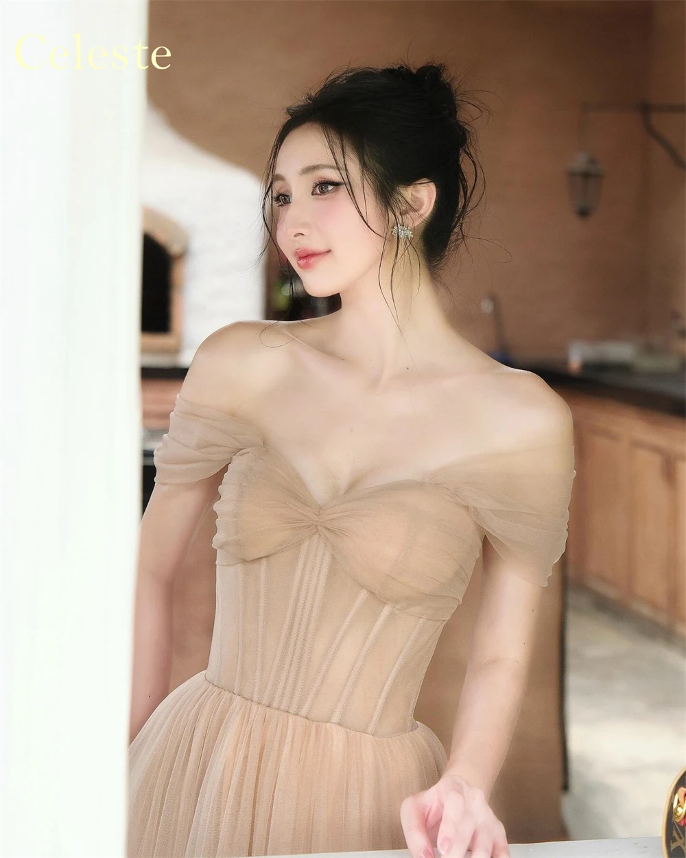 Customized  See Through  Tulle Evening Dress Modern Sweetheart Off the Shoulder Homecoming Dresses Luxury Vestido De Festa