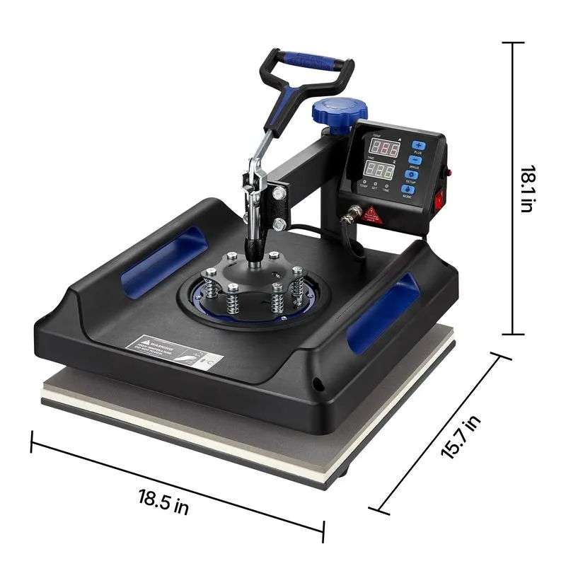 Heat Press Machine Sublimation Machine 15 x 15 inch 8 In 1 Blue Heat Press Set