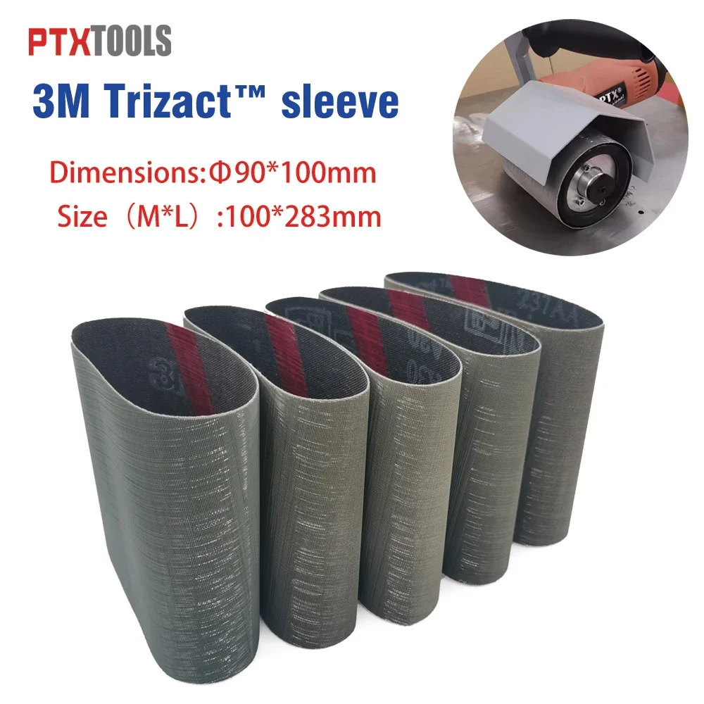 金属、研磨バンドグラインダー用3m trizactサンディングベルト、拡張ローラー付き接続、100x283mm、237aa、5個