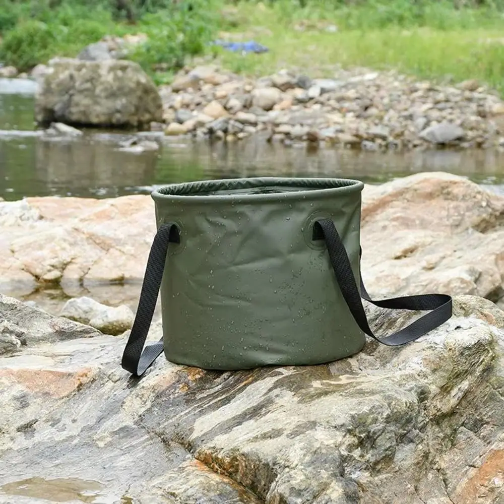 Cubo plegable para coche, fregadero plegable de plástico grueso para acampar, portátil, de gran capacidad, para lavado de coches, Baño