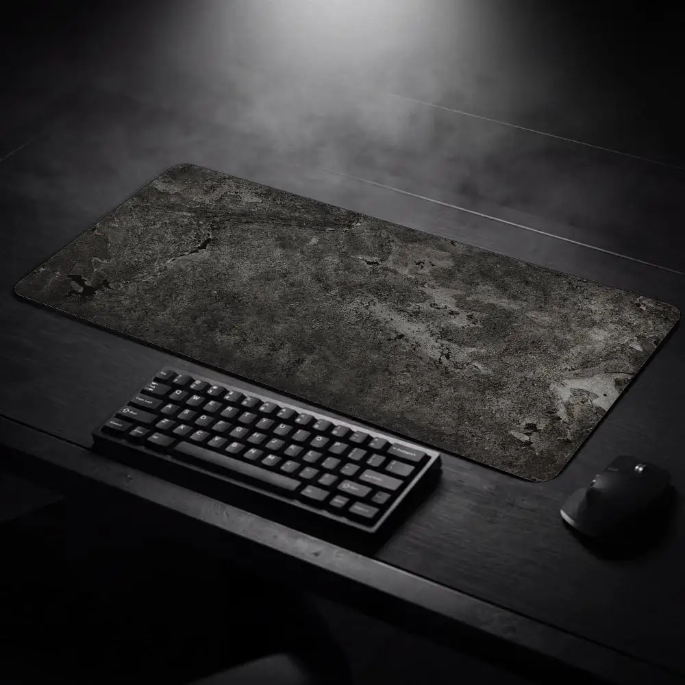 Dark Gray Mouse Pad Large Desk Mat Industrial Cement Texture Gaming Mousepad Non-Slip Smooth Surface for Keyboard Laptop Office
