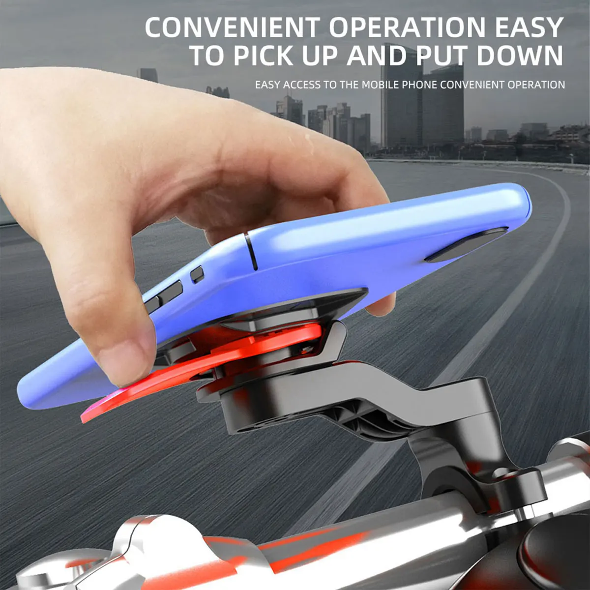 1Pcs Motorcycle Bike Phone Holder Shock-resistant MTB Bicycle Scooter Bike Handlebar Security Quick Lock Support Telephone Stand