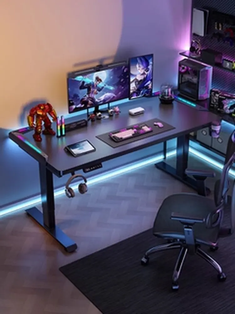 Internet-Famous Electric Height Adjustable Carbon Fiber E-Sports Desk, Smart Lifting Home Gaming Workbench