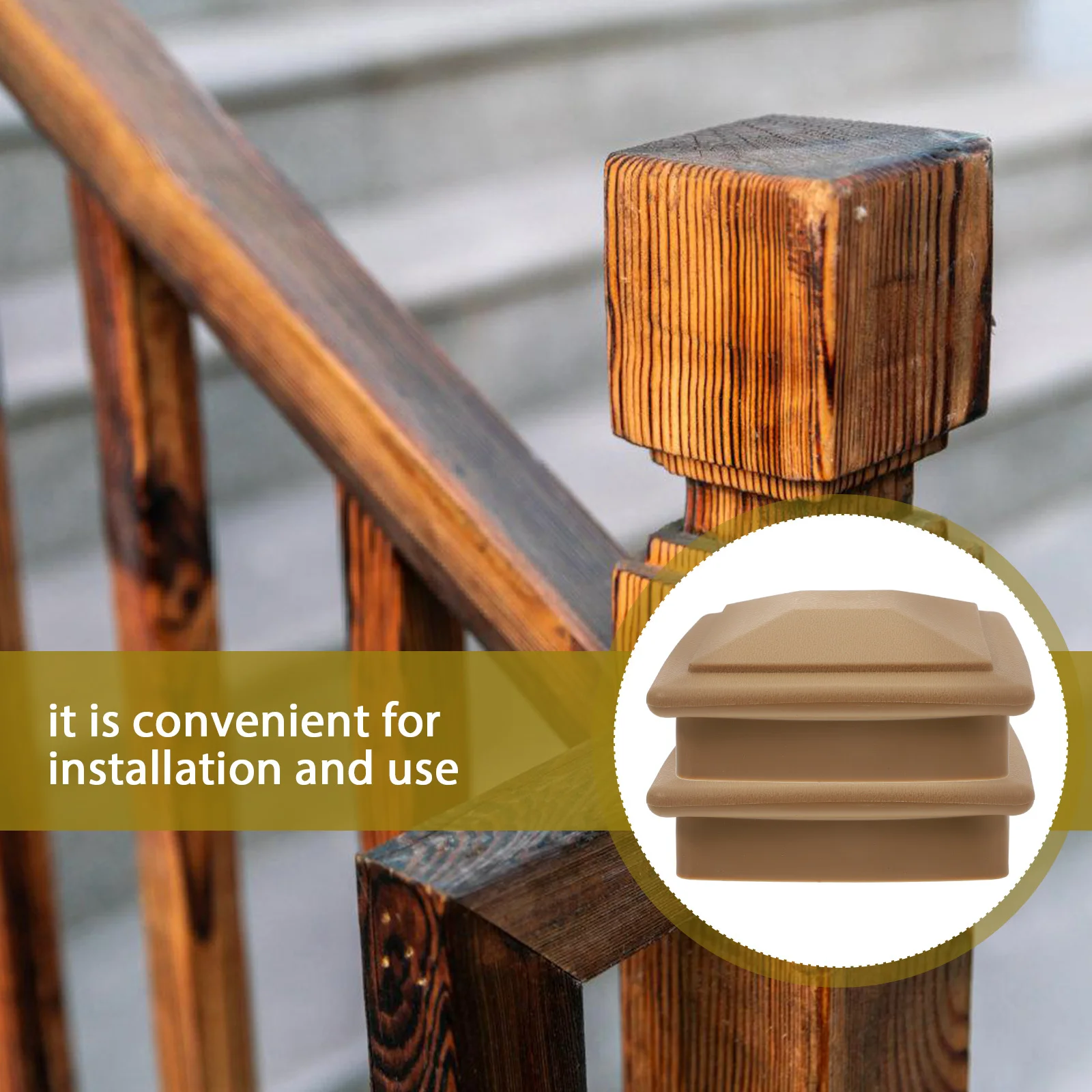 

2 pcs Post Caps Vinyl Pvc Fence Deck Posts Cover Waterproof Decorative Outdoor Garden Stairs Basements Patio Enclosure Pole Cap