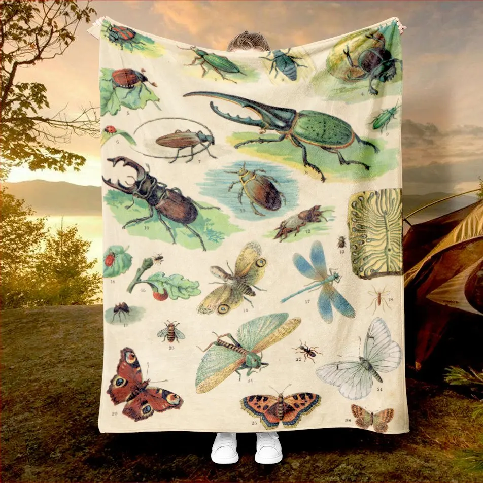 Nature Explorer Blanket Reversible Flannel Throw for Biology Lovers AllSeason Comfort Wildlife Pattern Gift
