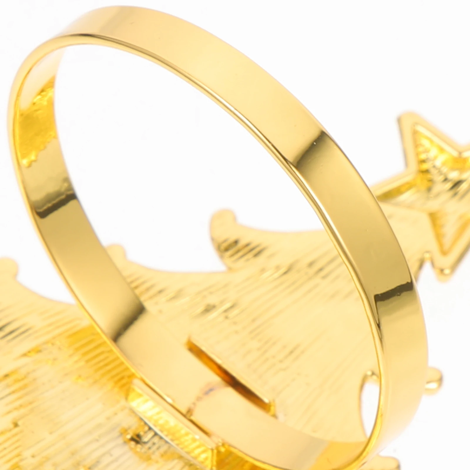 

Christmas Napkin Holder Button Set Country Decorations for Table Golden Alloy Ring