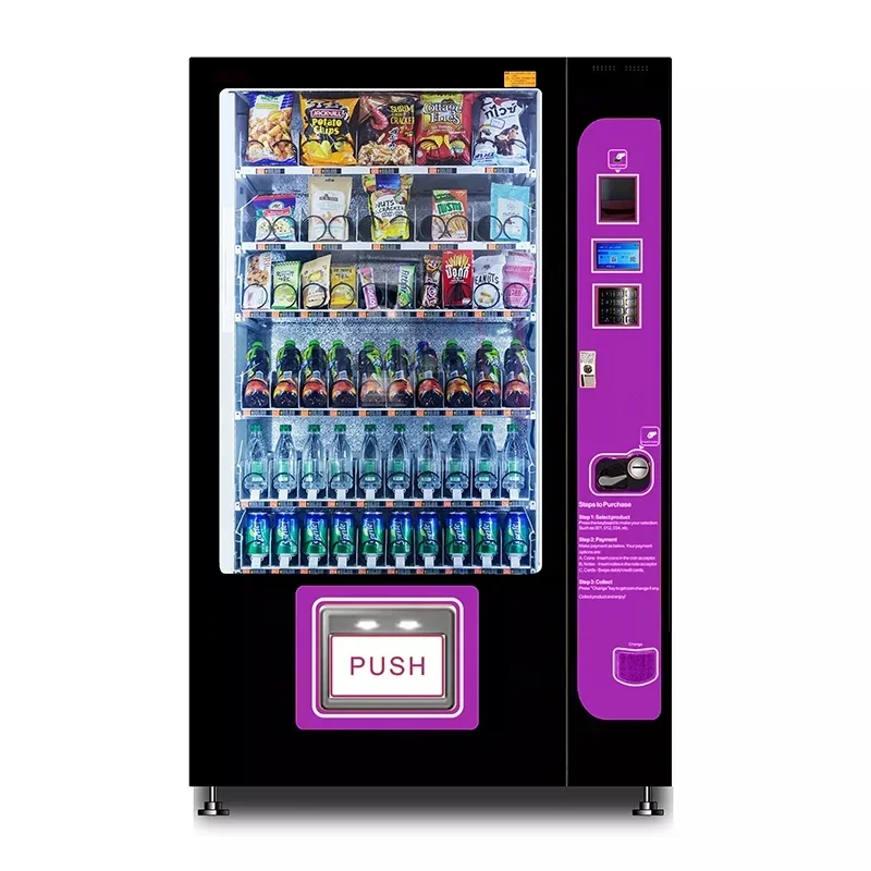 Self Snack Vending Machine For Foods And Drinks Customized Automatic Retail Food Vending Machine Combo