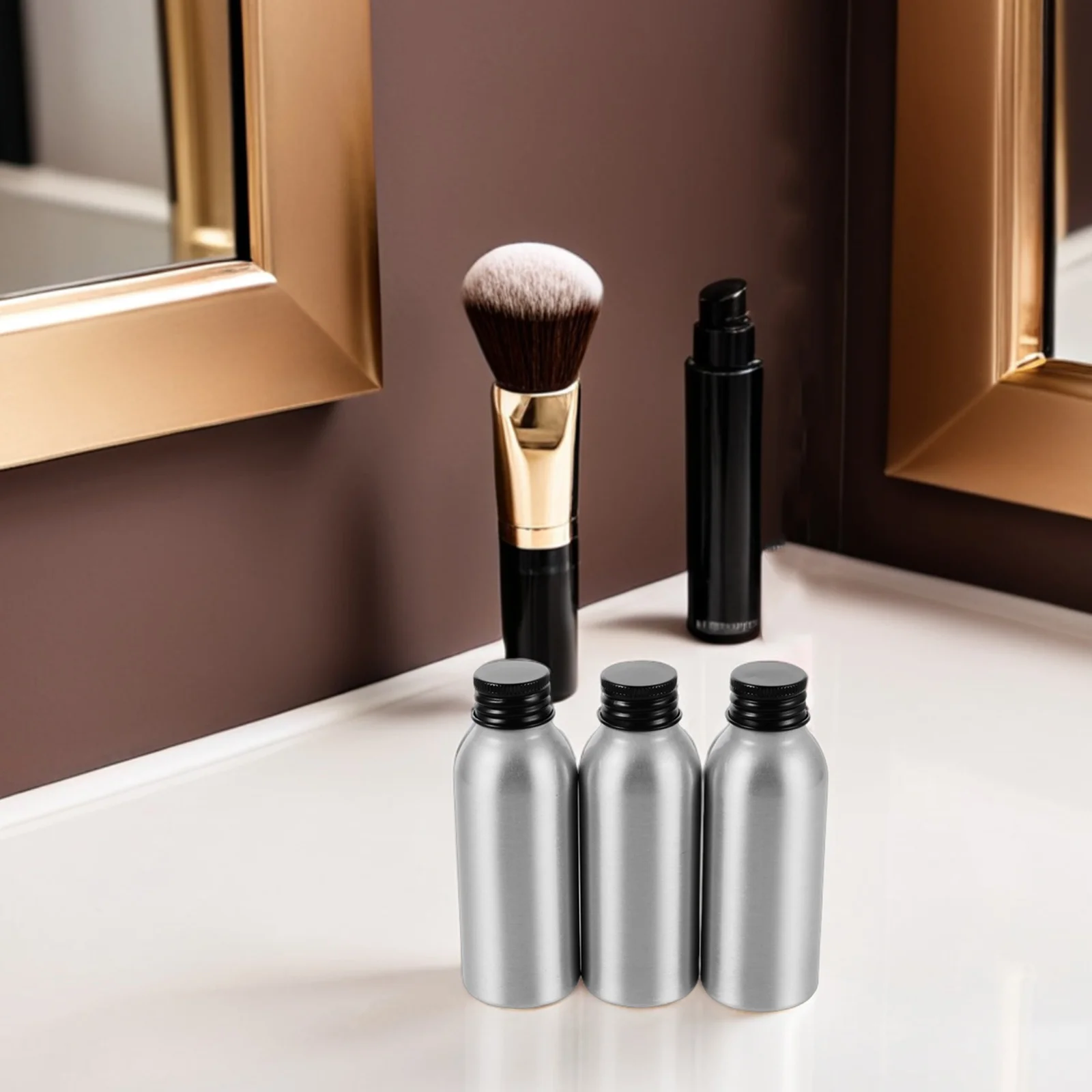 

8Pcs Aluminum Bottles Minimalist Design Leakproof Travel Containers Perfect for Perfumes Essential Oils Creams Portable