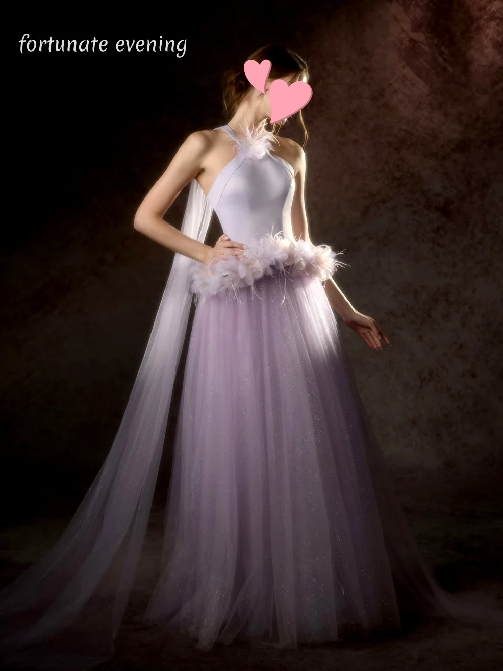 

Fortunate Evening Elegant Vintage Sweet Lilac Flowers Princess Feather Customized Formal Occasion Prom Dress Evening Party Gowns