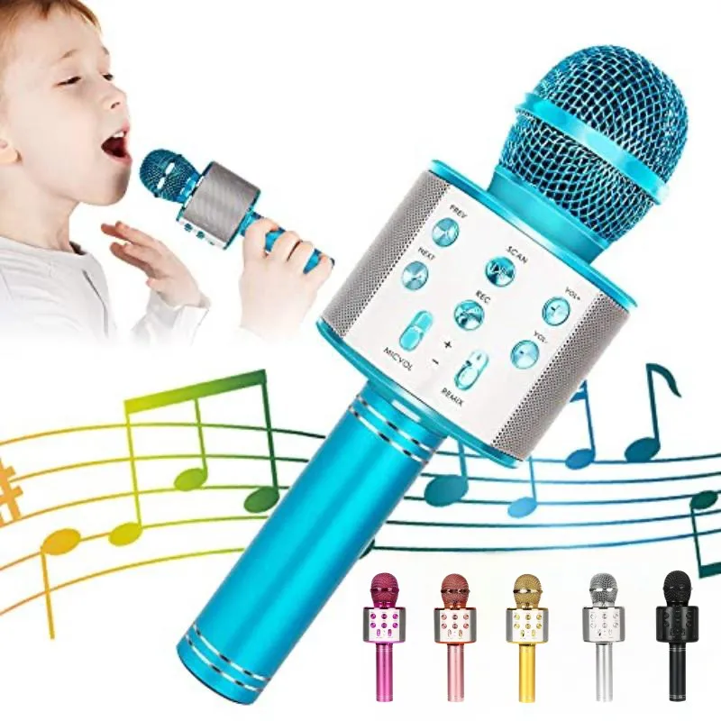 Handheld Wireless Bluetooth Karaoke Machine Microphone For Kids Toys, Microphone For 3-15 Year Old Boys Girl Toys Birthday Gifts