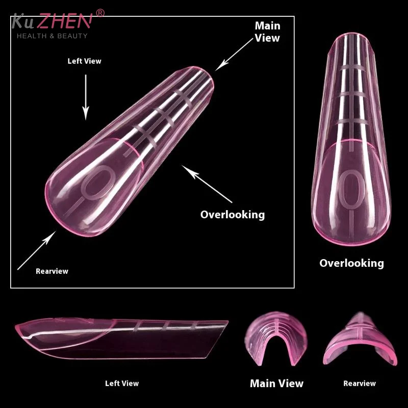 120pcs Nail Mold With Edges Scale Inside Acrylic False Nails Tips Quick Building Gel Mold Extension Top Upper Forms Extension