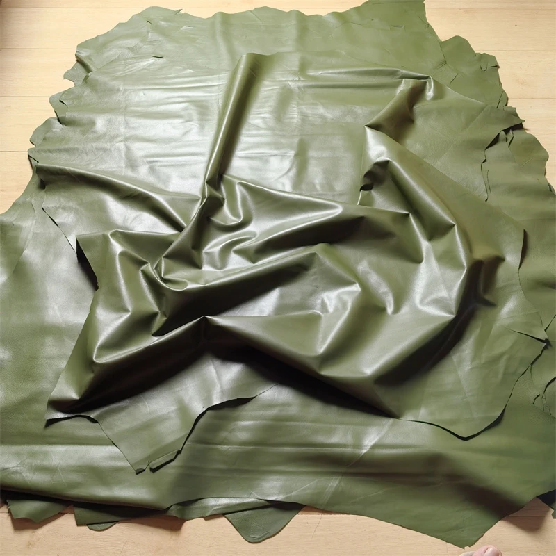 

0.3/0.5mm Army Green Sheepskin.First Layer Leather.Real Leather Fabric.Handmade DIY For Clothes.Leather Skirt. Whole Sheepskin