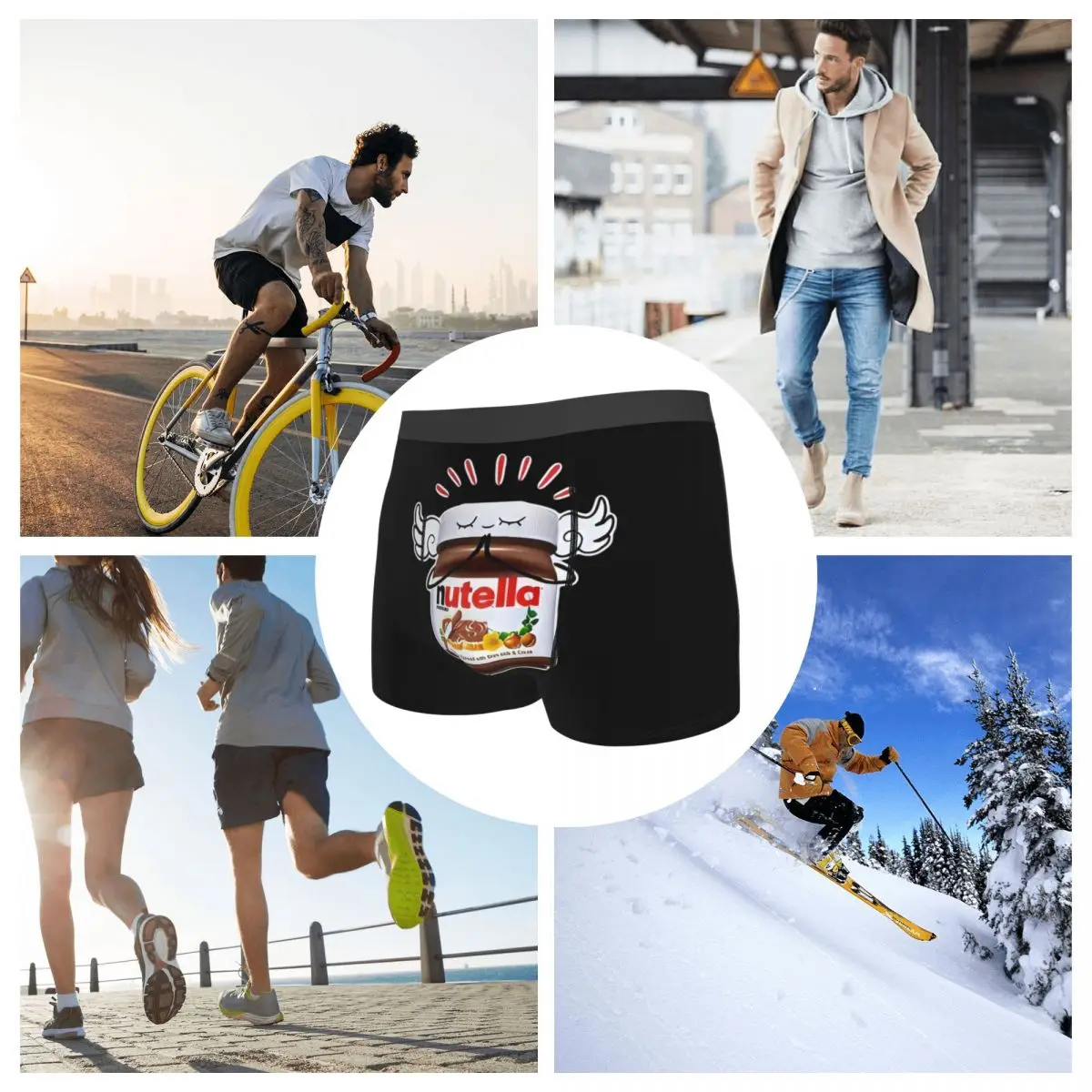 복서 팬티 반바지 재미 있은 누텔라 팬티 남성 편안한 속옷 옴므 남자 남자 친구 선물