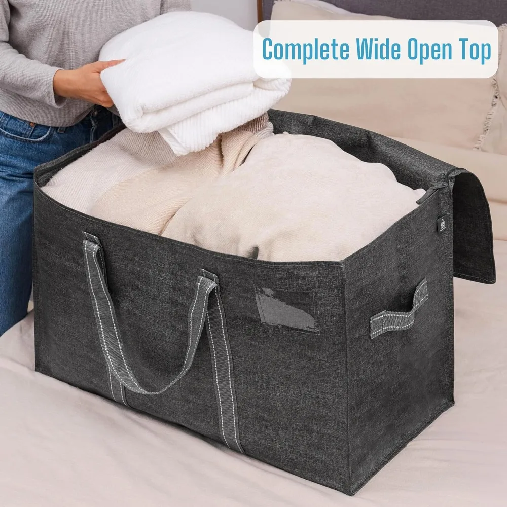 10 Pack Moving Bags, Moving Supplies, Moving Boxes, College Packing Storage Boxes with Lids Alternative, Heavy Duty Totes