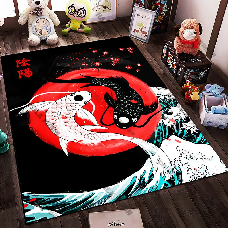 21 Sizes Balance harmony duality nature cycle Printed Area Rugs for Adult Yoga Mats Living Room Decor Personalized Doormat