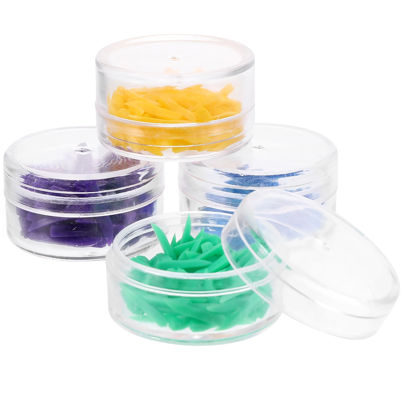 

400 pcs Dental Wedges Curved Concave Design Round Hole Tool Plastic Disposable Blue Green Yellow Purple Small Medium Large Extra