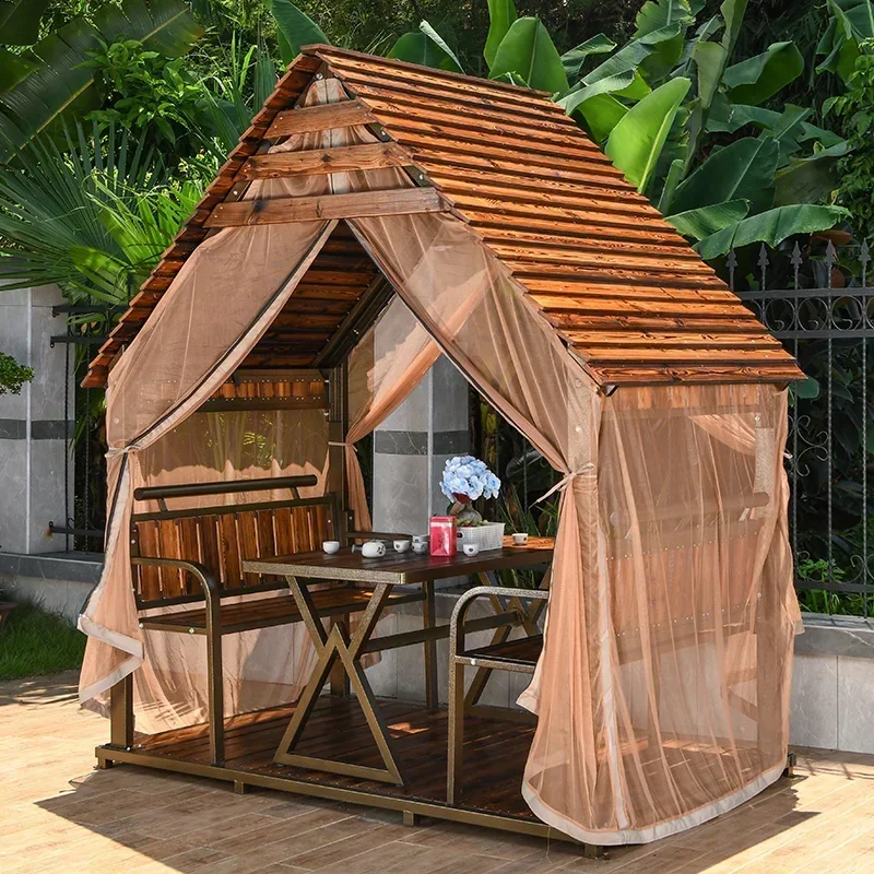 

Leisure chalet Solid wood pavilion Outdoor courtyard, movable assembly house