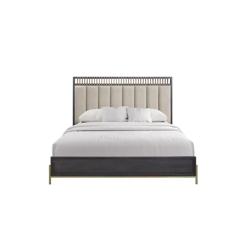 

Upholstered & Strap Panel Bed - Peppercorn Finish
