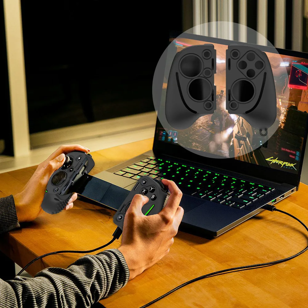 For Razer Kishi Ultra, silicone game controller grip cover matched with detachable carry lanyard,