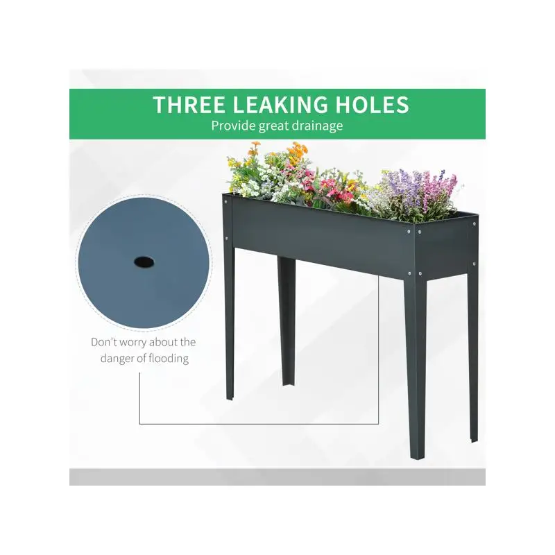 سرير حديقة مرتفع لسهولة الزراعة، صندوق زراعة حديقة خارجي متين، مثالي للخضروات والزهور #4