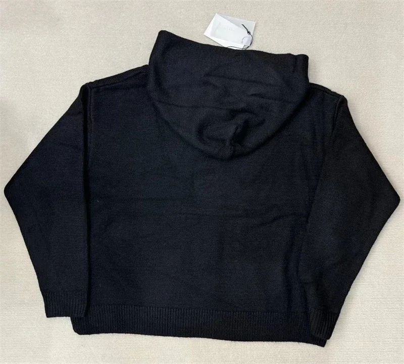 25ss Jacquard CB Knitted Hooded Sweaters Oversized Casual Mens Knit Hoodies Top Quality Grey Womens Wool Sweaters