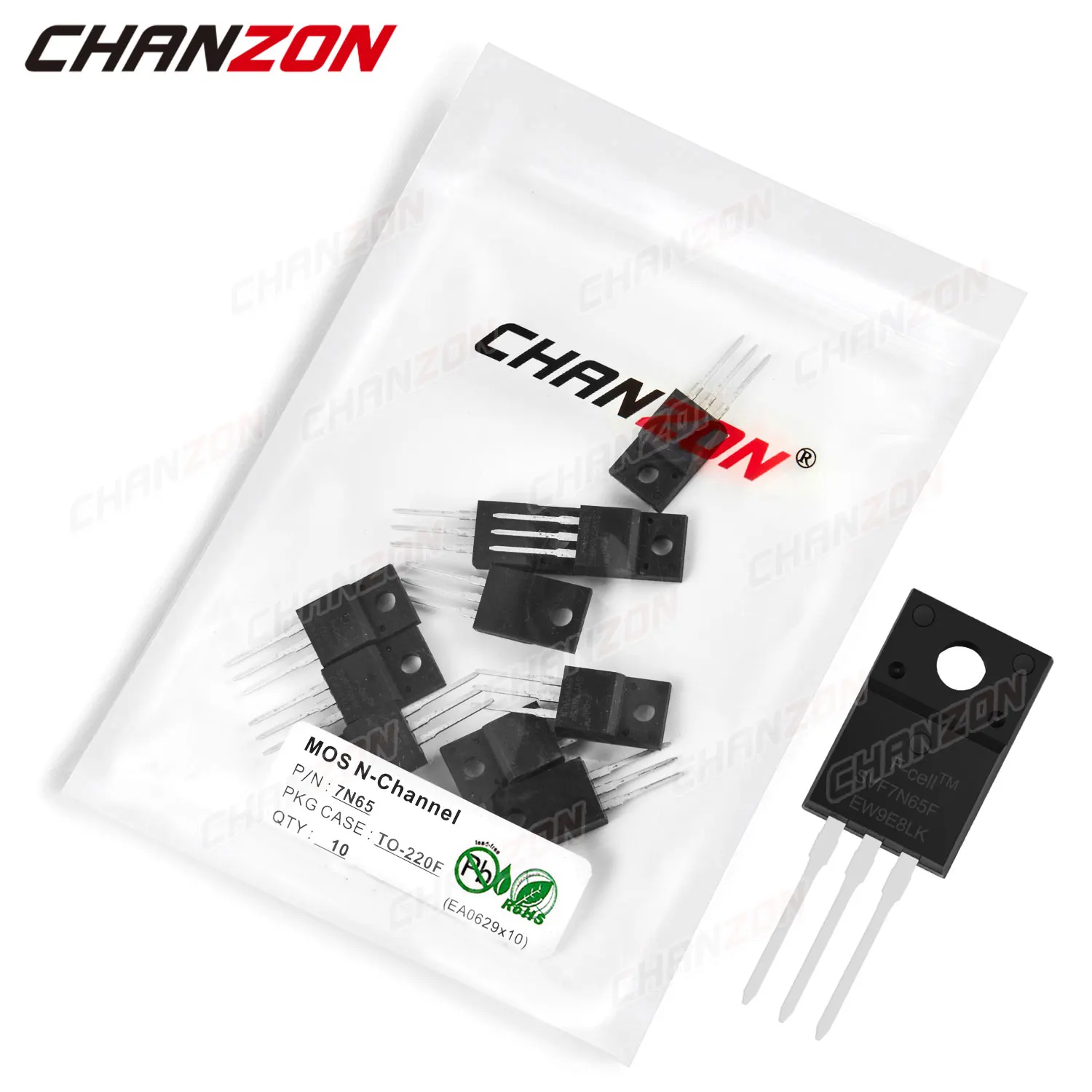 10pcs 7N65 TO-220F N-Kanal Mosfet Bipolar Junction Transistor BJT SIC Mos Fets Triode Rohr 7A 650V DIY Integrierte Schaltungen