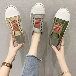 2022  Low-cut Trainers Canvas Flat Shoes Women Casual Vulcanize Shoes New Women Summer Autumn Sneakers Ladies  sneakers women