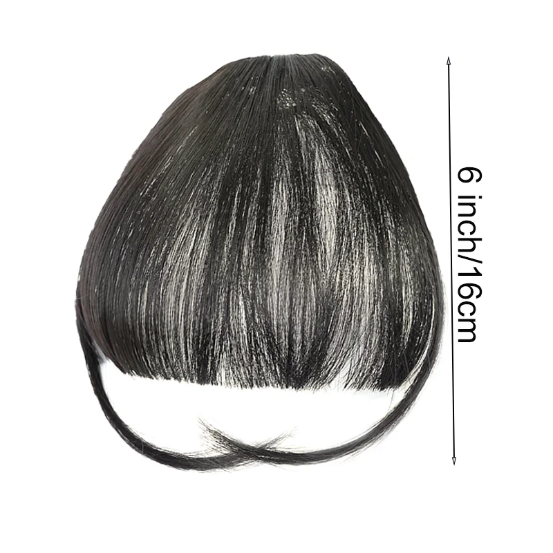 LUPU Synthetic Clip In Bangs Wispy Bangs Fringe with Temples Hairpieces Brown Black Fake Bangs Hair Extensions For Women