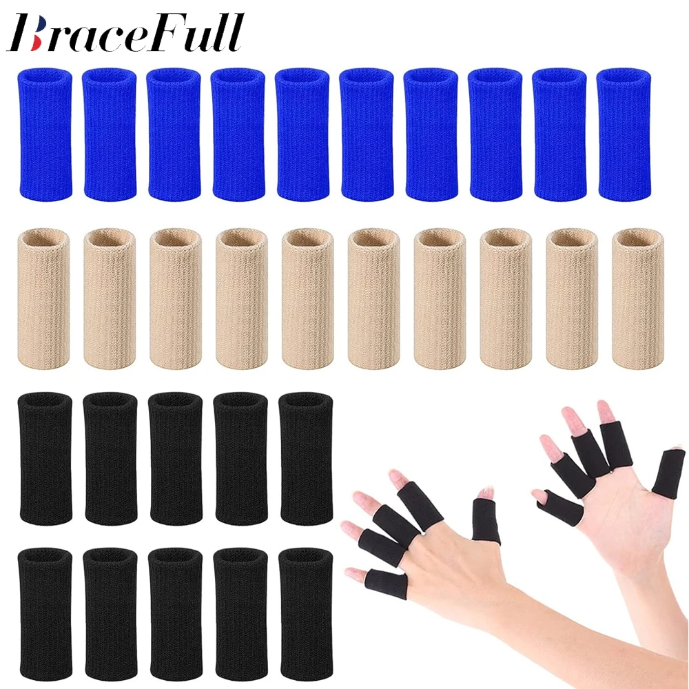 

10Pcs Finger Support Compression Sleeves,Breathable Thumb Support Brace Splint Arthritis Sleeve for Finger Joint Pain Relief