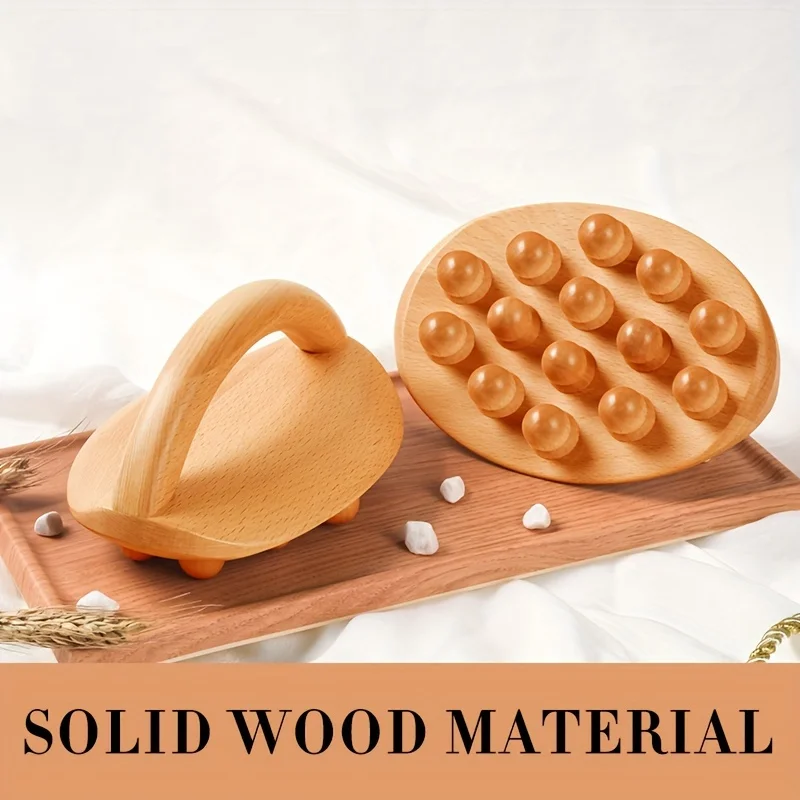 1/2pcs 14 Smooth Beads Manual Massage Tools, Muscle Shaping, Wooden Massage Tool for Neck,Back,Leg,Waist,Abdomen
