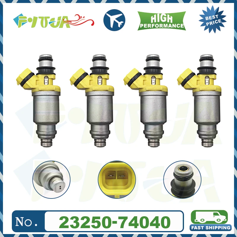 

4pcs Fuel injector 23209-74040 23250-74040 2320974040 2325074040 for 90-92 Toyota Celica & MR2 2.2L