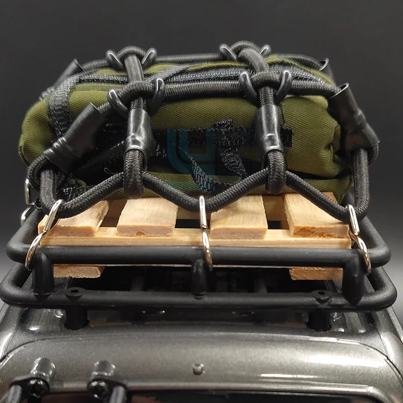 YH Exterior Upgrade Parts Roof Rack Luggage Box Elastic Net for FMS FCX18  Land Cruiser LC80 RC Crawler Modification Accessories
