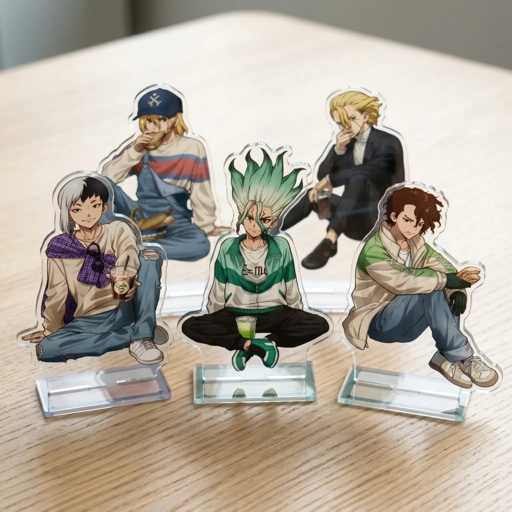 New Anime Dr. Stone Acrylic Stand Figure Desktop Decoration Collectible Ornament Cartoon Character Model Gift for Fans Keychain
