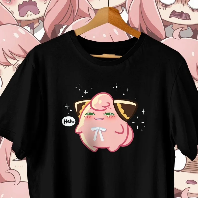 Spy X Family Anya Cute Chibi Graphic T-shirt, Black Oversized Tee, Anime Cartoon Short Sleeve