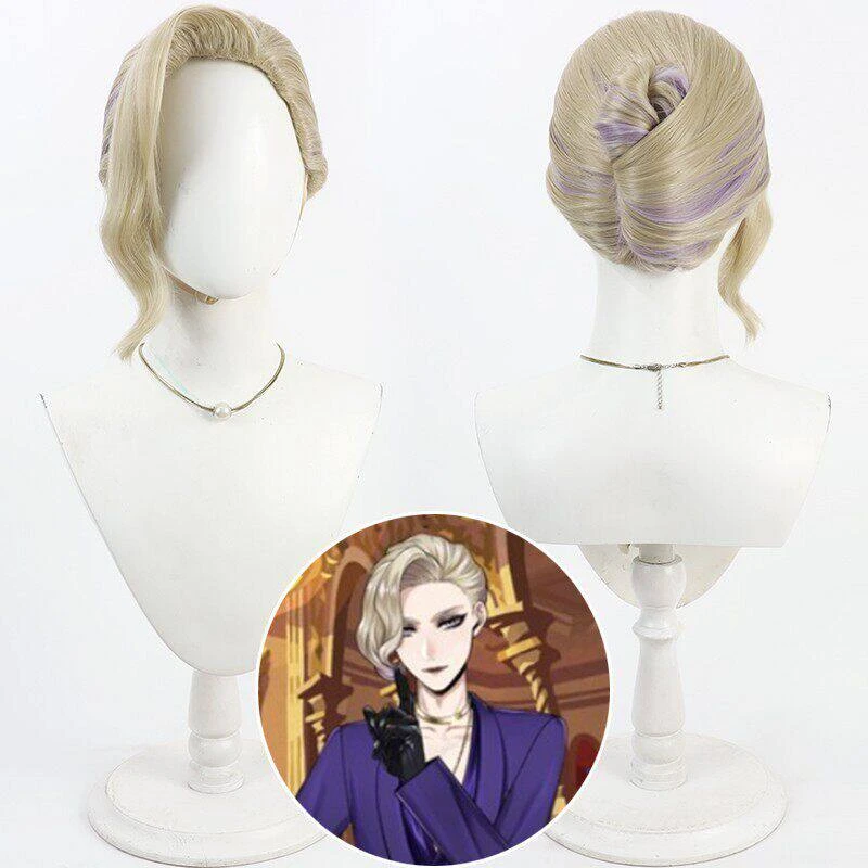 Anime Vil Schoenheit Cosplay Wig 5 Styles Blonde Hair Scalp Top For Halloween Comicon Party Adult Women Men