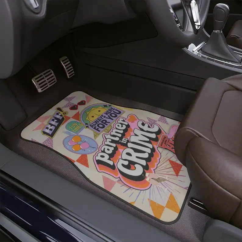 

Gift for Bestie, Boho Car Floor Mats, Aesthetic Car Floor Mats,Y2K Retro Car Accessories, Cute Car accessories for women,Cute y2