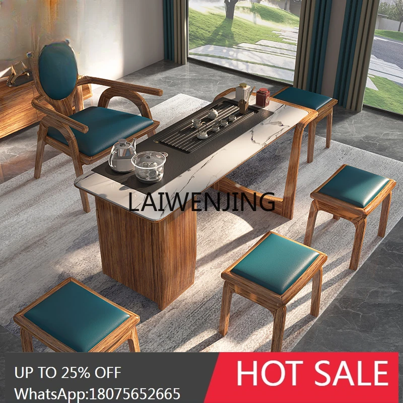 HLZ ebony kung fu tea table and chair combination household tea set set integrated small brew tea table