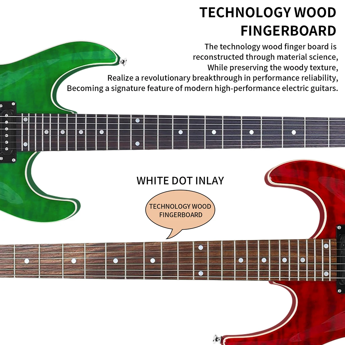 R-371 Electric Guitar 24 Frets Pickup Water Ripple Electric Guitar Set with Wrench Connection Line Guitar Accessories