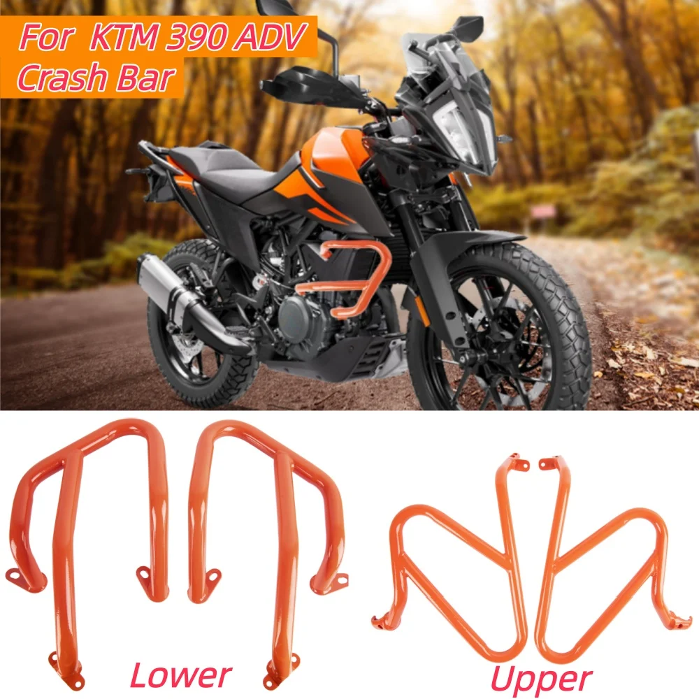 

for KTM 390 ADV 2020-2023 2021 2022 Upper Lower Crash Bar Bumper Motorcycle Frame Bumpers Guard Protector for 390adv Accessories